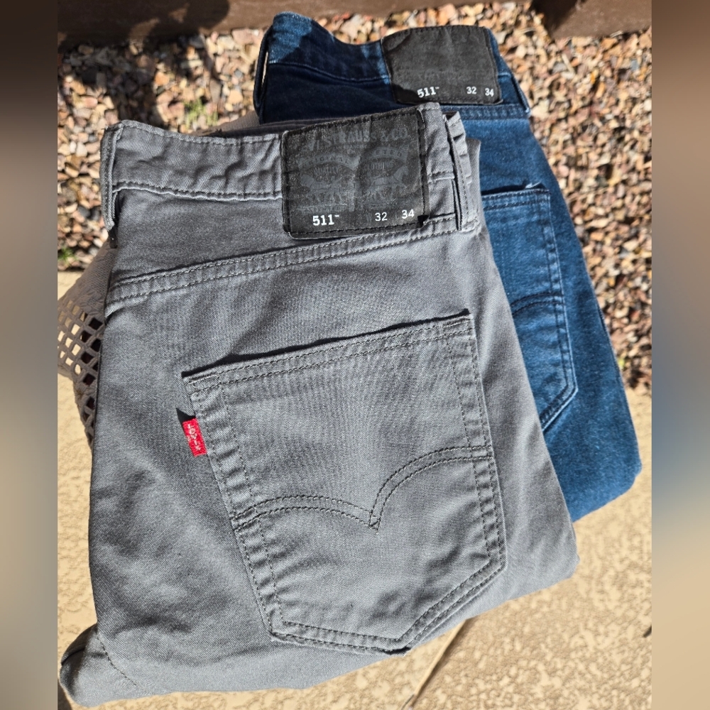 Levi's 511 Gray and Blue Denim Pants 2 Pairs